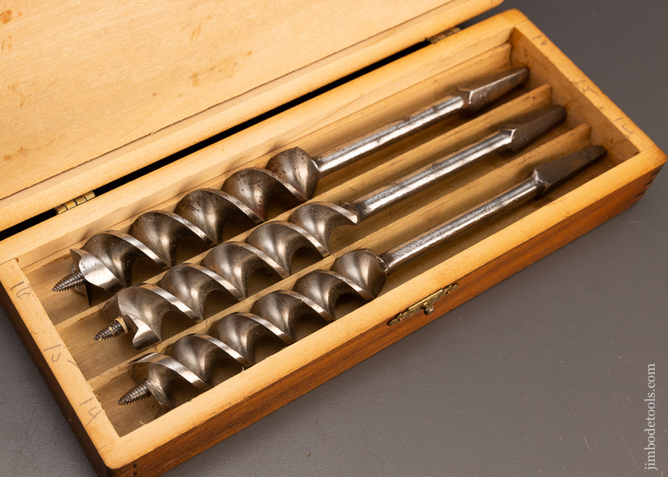 Complete & Fine Set of 13 RUSSELL JENNINGS Auger Bits in Original Three Tiered Box - 114016