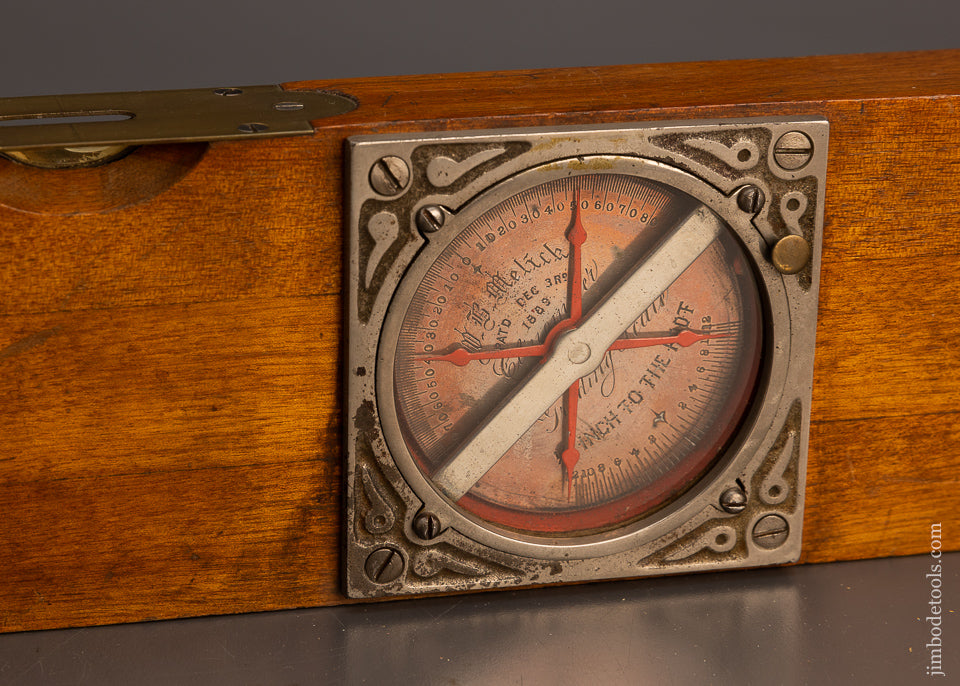Rare MELLICK PATENT DEC. 3, 1889 Inclinometer & Level - 114027