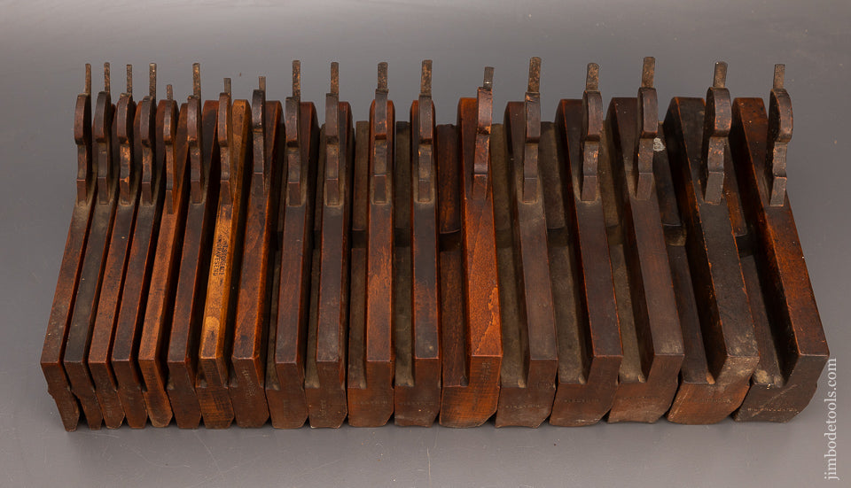 Complete Set of 18 Hollow & Round Moulding Planes Mostly by JOHN BIRCH & CO. - 114127