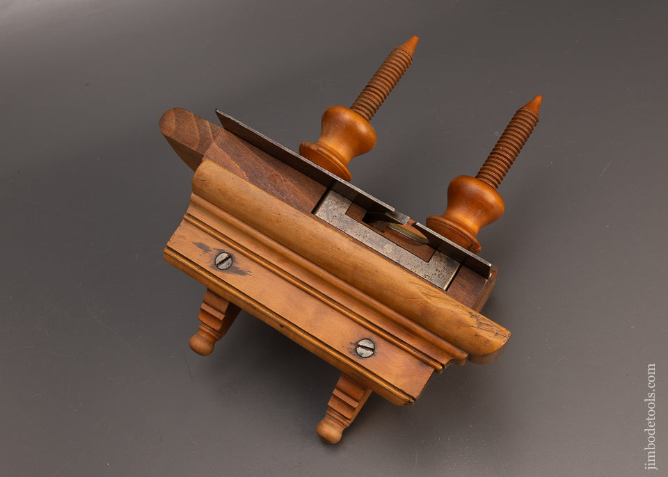 Crisp Near Mint D.R. BARTON Beech & Boxwood Screw Arm Plow Plane - 114256