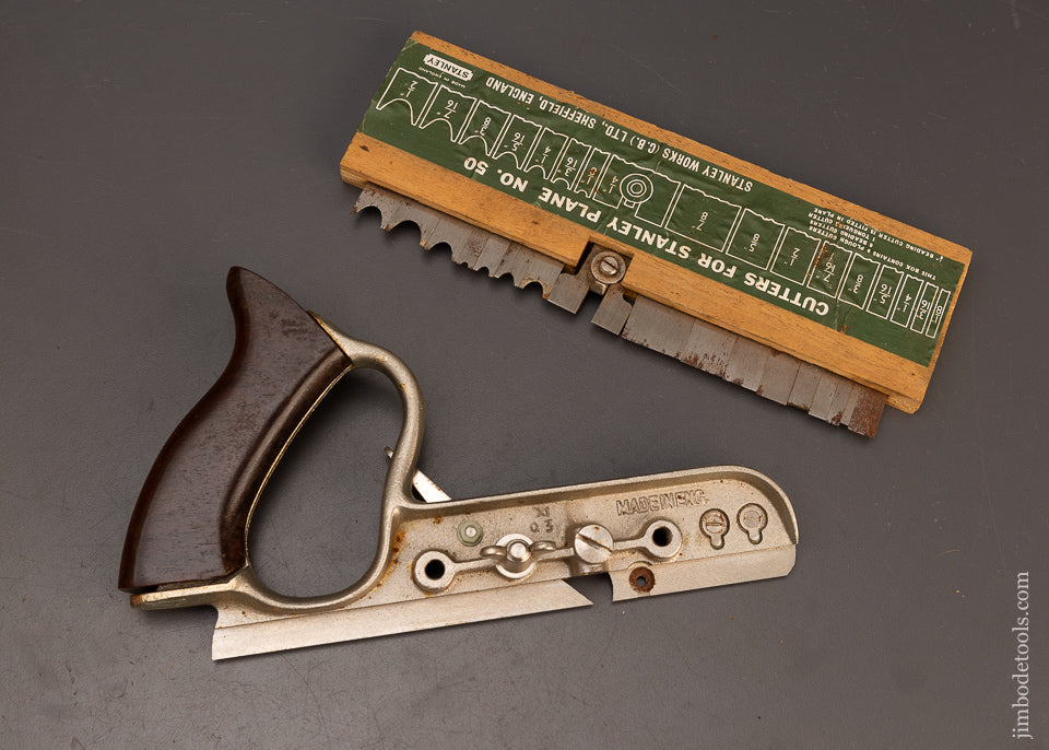 Unused! STANLEY No. 50 Light Combination Plane NEAR MINT and 100% COMPLETE in Original Box - 114911