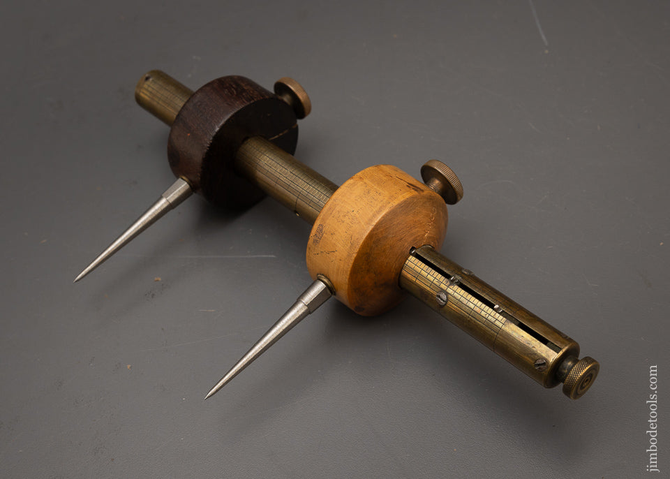 Rare KENNY’S PATENT Boxwood & Rosewood Combination Tool Mortise Gauge, Center Finder, Trammel Points, Etc. - 115538