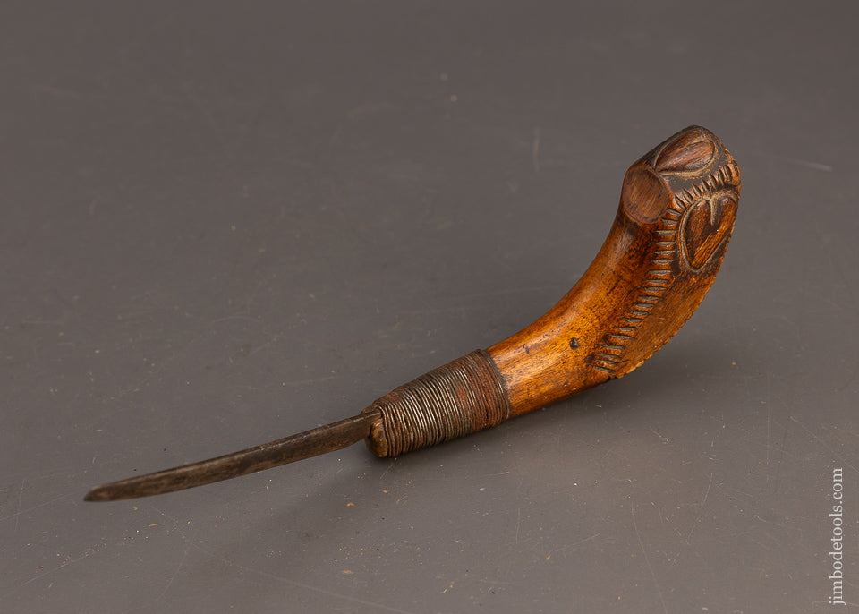 Early Hand Carved Native American Crooked Knife - 115566