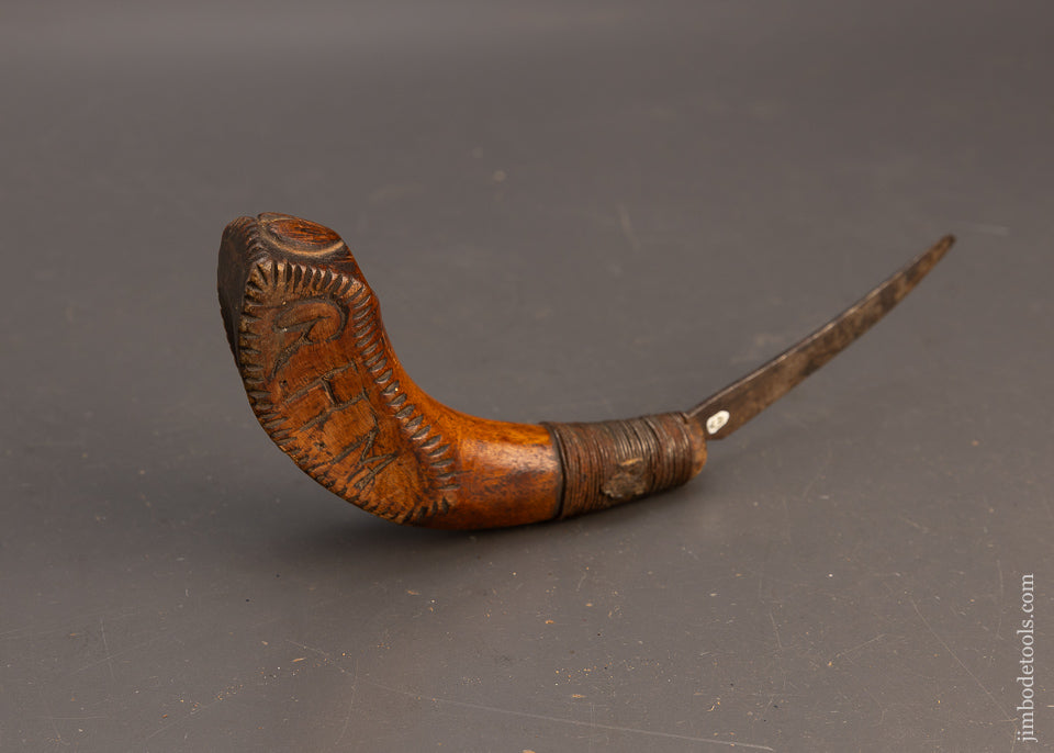 Early Hand Carved Native American Crooked Knife - 115566