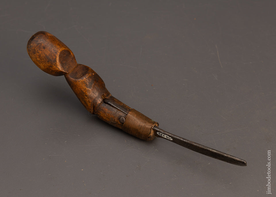 Carved Native American Crooked Knife with Thumb Hole - 115571