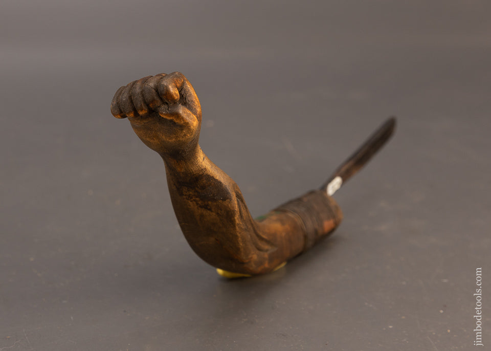 Hand Carved Clenched Fist Crooked Knife - 115584