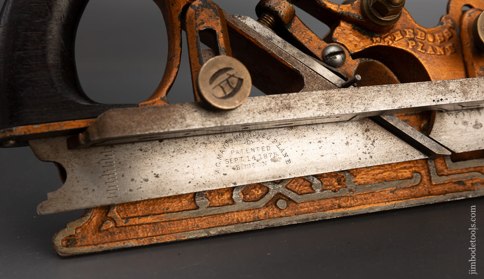 Fine MAYO "THE BOSS" PHILLIPS PATENT Plow Plane in GOLD SEPT. 14, 1875 - 115621
