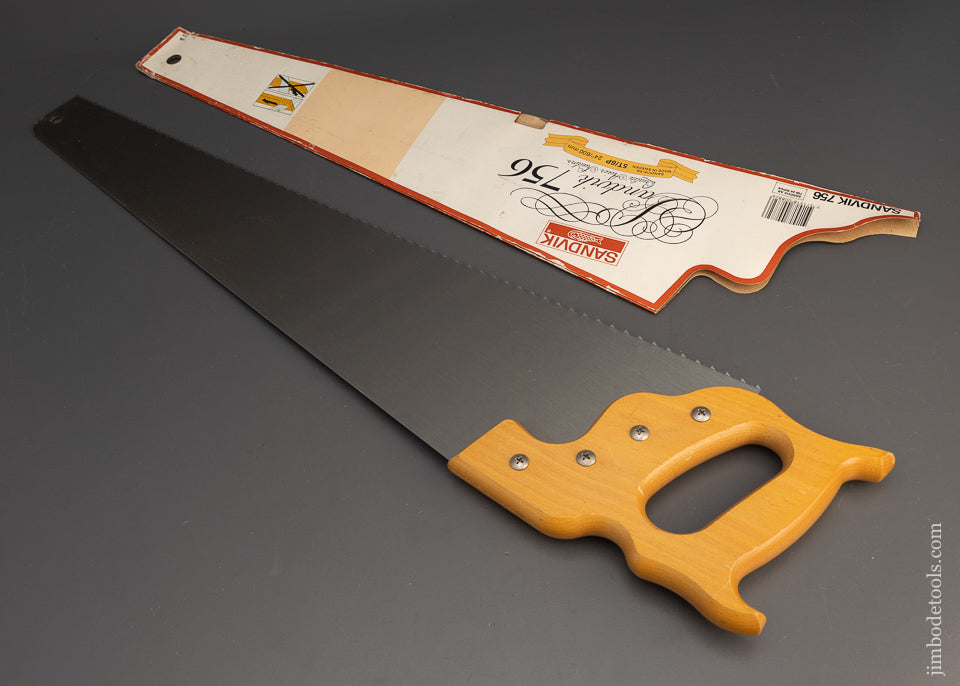 Mint in Wrapper SANDVIK No. 756 Rip Hand Saw - 115635