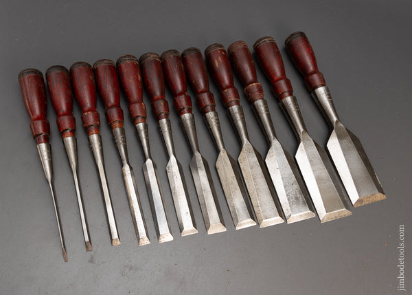 Extra Fine Complete Set of 12 STANLEY No. 750 Chisels - 115645