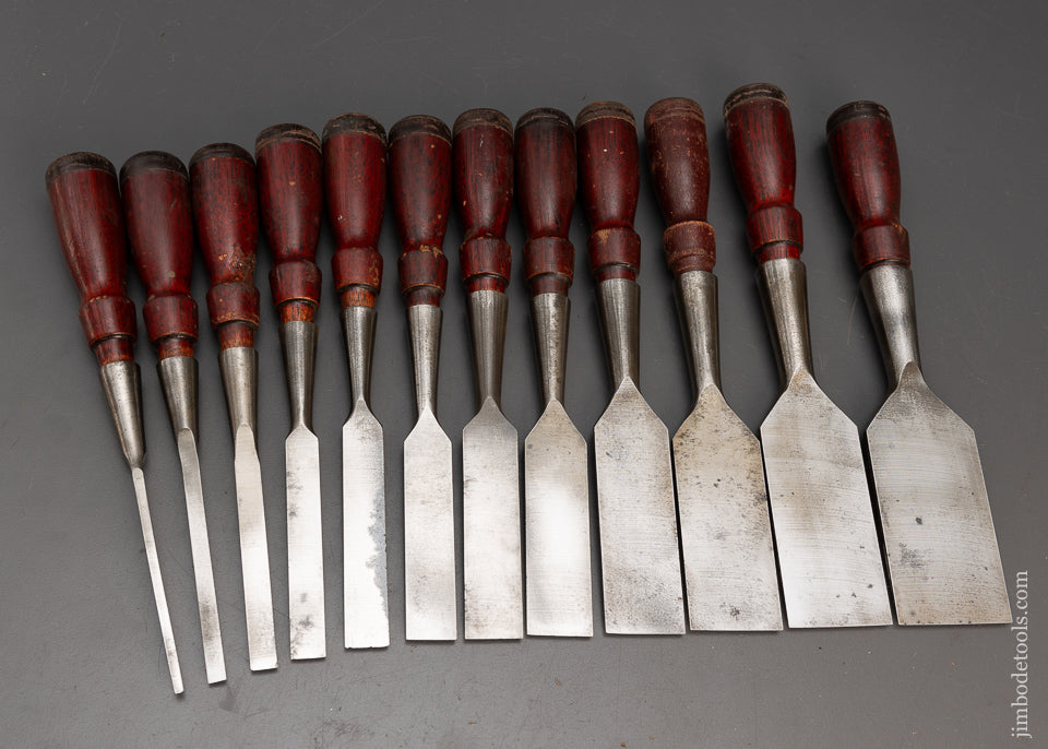 Extra Fine Complete Set of 12 STANLEY No. 750 Chisels - 115645