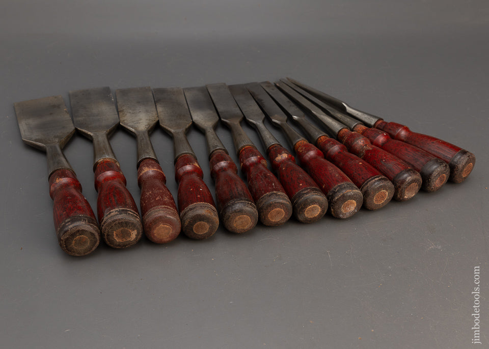 Extra Fine Complete Set of 12 STANLEY No. 750 Chisels - 115645