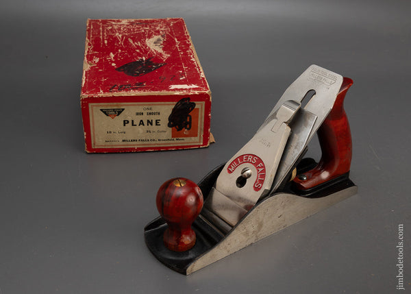 Premium MILLERS FALLS No. 10 (No. 4 1/2) Jumbo Smooth Plane Near Mint in Box - 115649