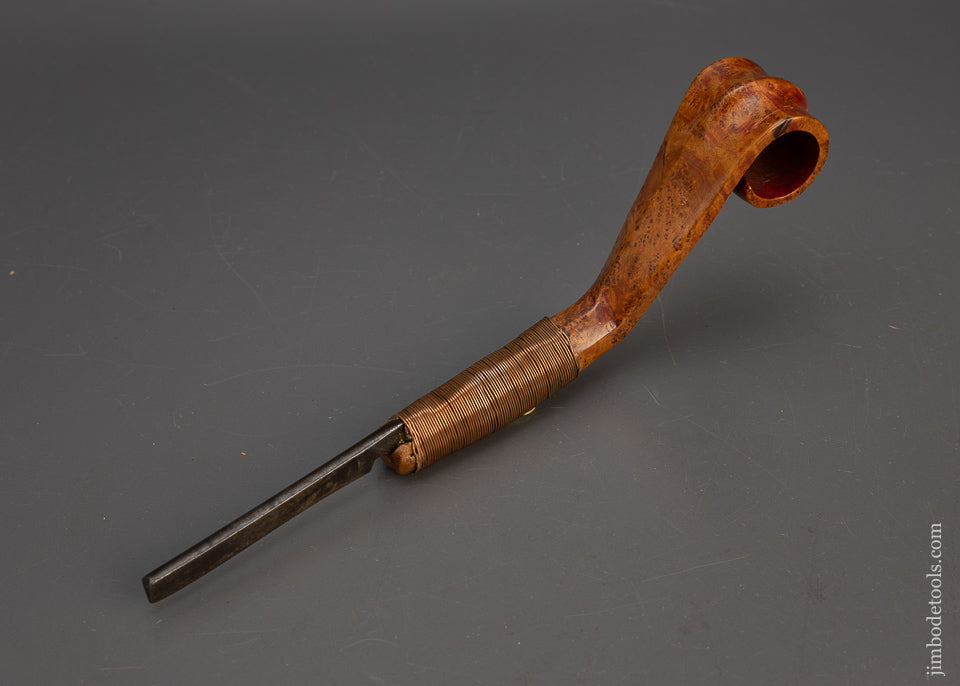 Stunning Burl Fiddle Back Antique Crooked Knife - 115667