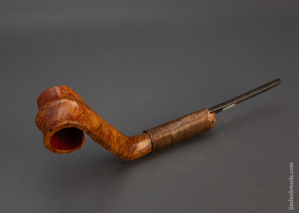 Stunning Burl Fiddle Back Antique Crooked Knife - 115667