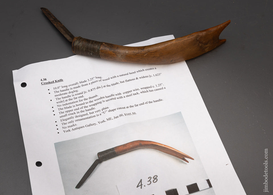 Pretty Native American Crooked Knife from Maine - 115679