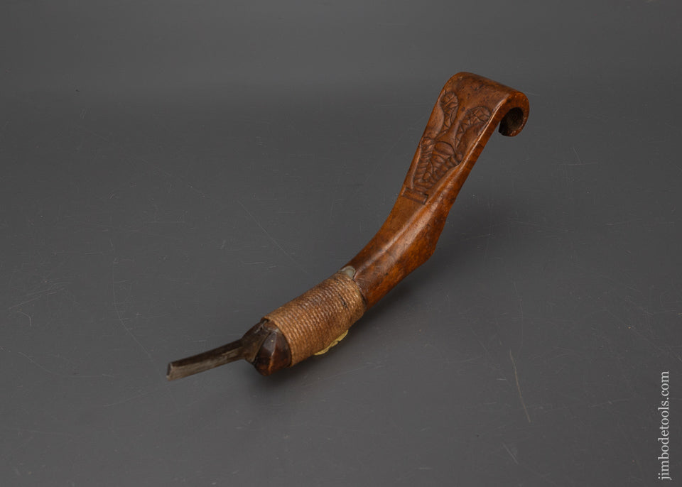 Beautiful Hand Carved Antique Burl Crooked Knife - 115706
