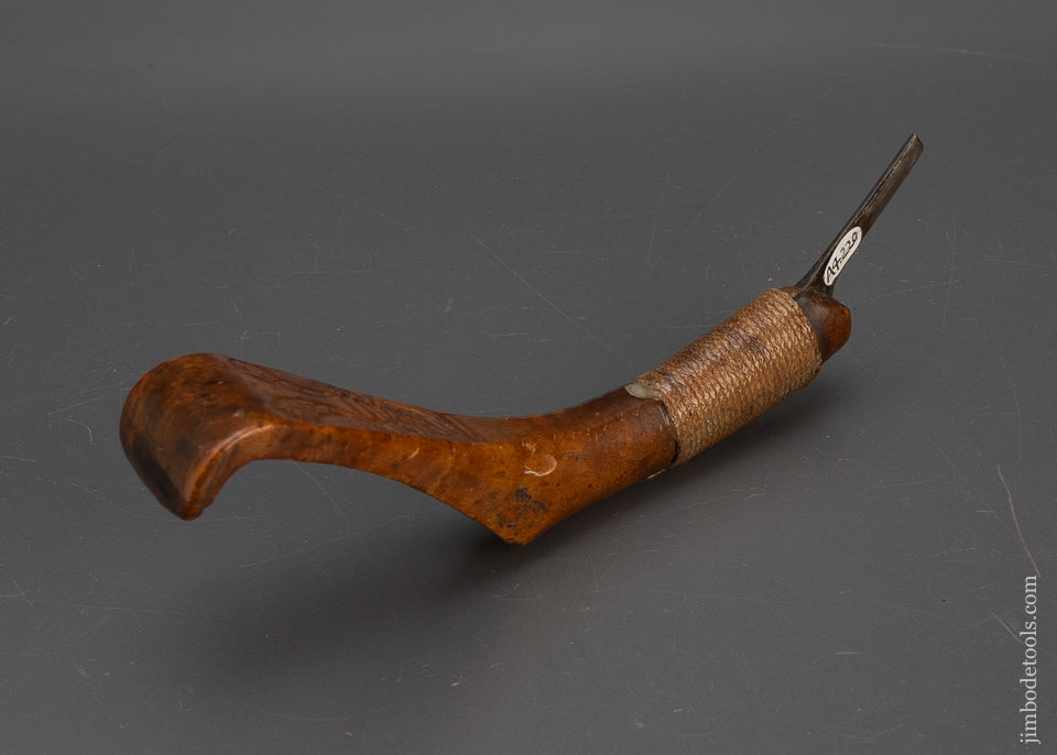 Beautiful Hand Carved Antique Burl Crooked Knife - 115706