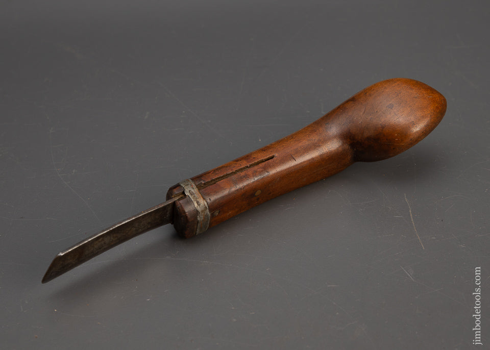 Excellent Antique Crooked Knife with Pewter Band - 115760