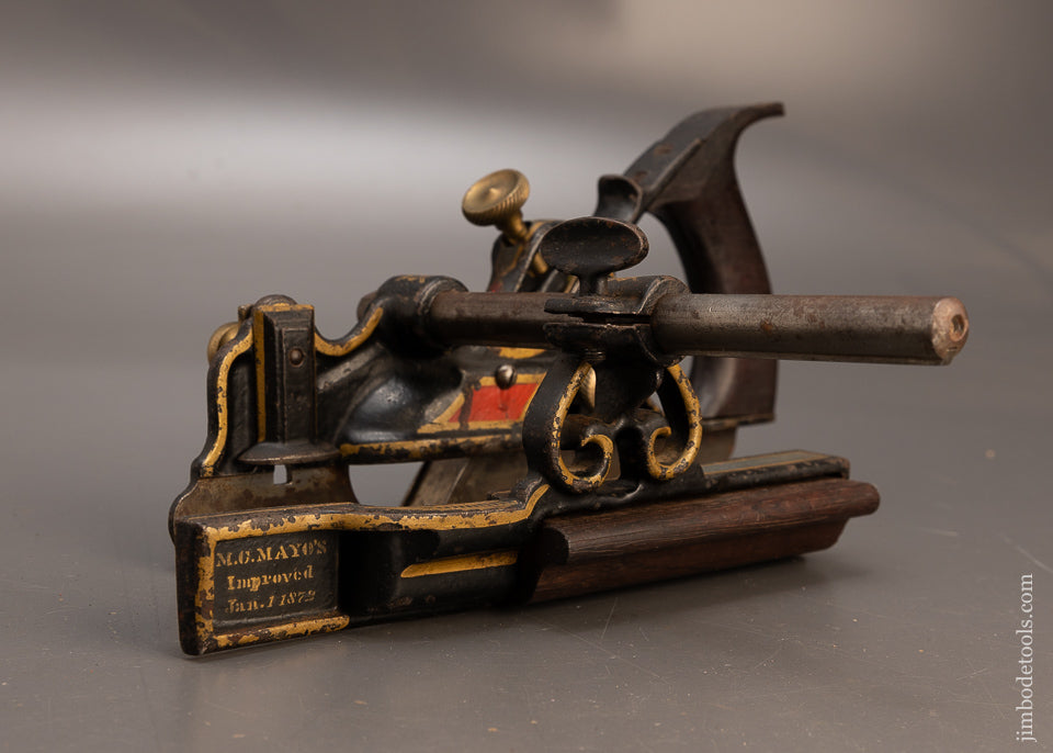 Stunning MAYO’S IMPROVED PHILLIPS PATENT Plow Plane in Full Paint - 115762