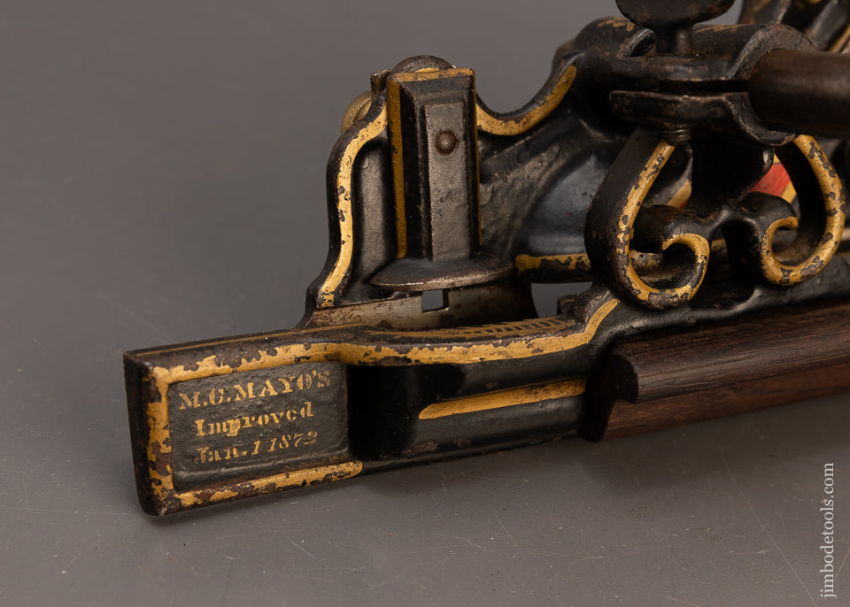 Stunning MAYO’S IMPROVED PHILLIPS PATENT Plow Plane in Full Paint - 115762