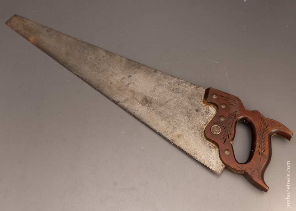 Straight & Sharp DISSTON No. 42 VICTORY Etch Hand Saw with Mahogany Handle - 115793