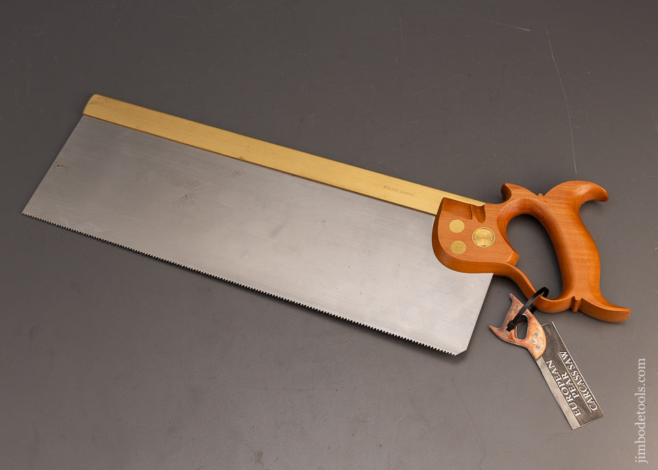 Mint European Pear Handled WENTLOFF & SONS Spring Steel Brass Back Carcass Saw - 115823