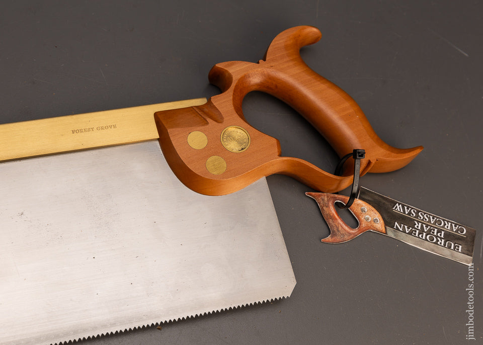 Mint European Pear Handled WENTLOFF & SONS Spring Steel Brass Back Carcass Saw - 115823