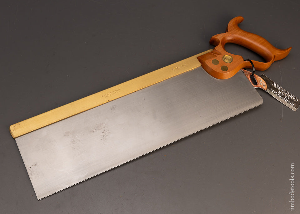 Mint European Pear Handled WENTLOFF & SONS Spring Steel Brass Back Carcass Saw - 115823