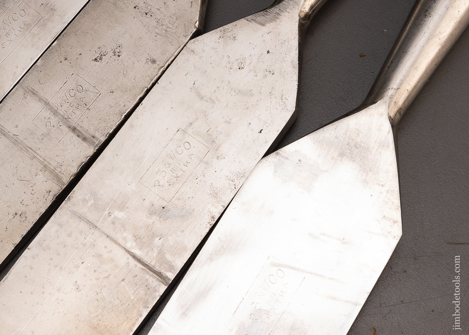 Fantastic Super Clean Complete Graduated Set of 12 P.S. & W. Socket Firmer Chisels - 115836 -