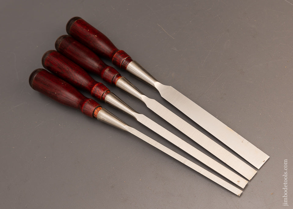 Mint in Wrappers New Old Stock Set of 4 STANLEY No. 720 Socket Firmer Chisels - 115786