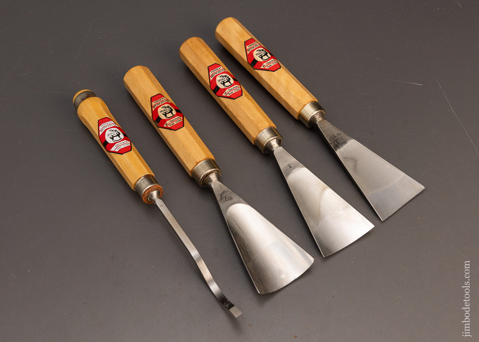 Really Fat & Mint with Labels HIRSCH Carving Gouges Chisels - 115887