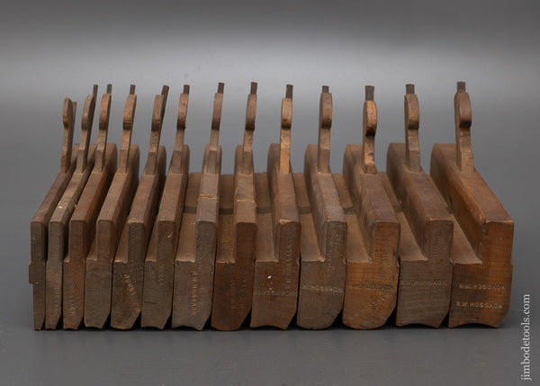 Fine Crisp Graduated Set of 13 Hollow & Round Moulding Planes by MATHIESON - 115940