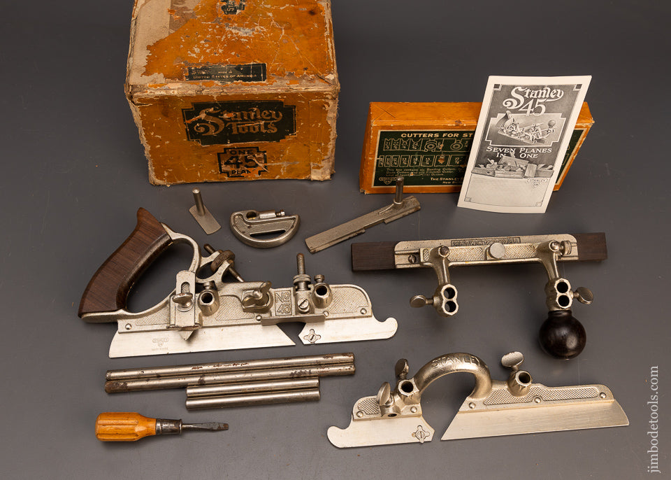 100% Complete STANLEY No. 45 SWEETHEART Plane Near Mint in Original Box - 116033