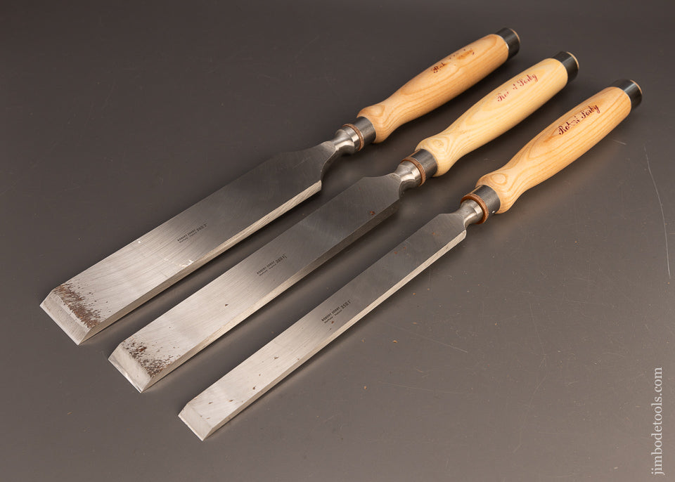 Massive Graduated Set of Three 20 1/2 Inch Long ROBERT SORBY Heavy Framing Chisels - 116138