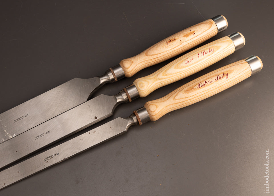 Massive Graduated Set of Three 20 1/2 Inch Long ROBERT SORBY Heavy Framing Chisels - 116138