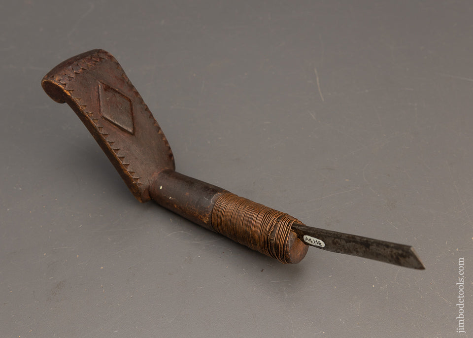 Hand Carved Early Native American Crooked Knife - 116145