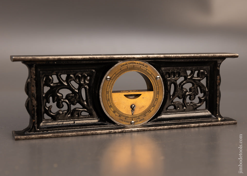 Beautiful Example L.L. DAVIS 7 Inch Ornate Inclinometer Level - 116148