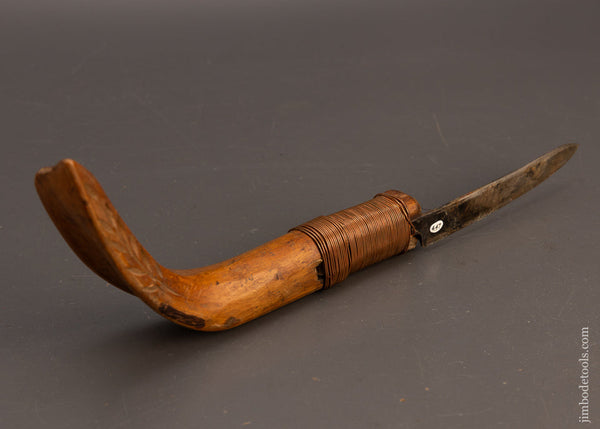 Awesome Hand Carved Native American Crooked Knife - 116166 - – Jim