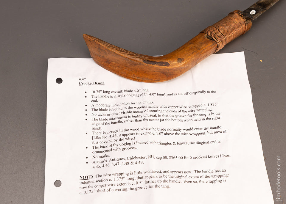 Awesome Hand Carved Native American Crooked Knife - 116166