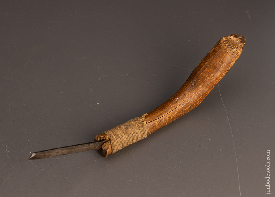 Heart Motif Hand Carved Native American Crooked Knife - 116202
