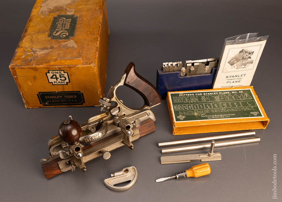 Near Mint & 100% Complete STANLEY No. 45 Combination Plane in Original Box - 116207