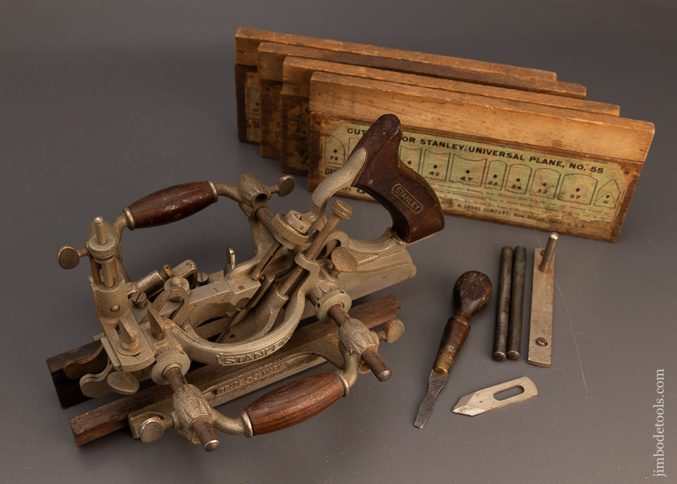 Extra Crisp STANLEY No. 55 Combination Plane with Set of 52 Cutters - 116320