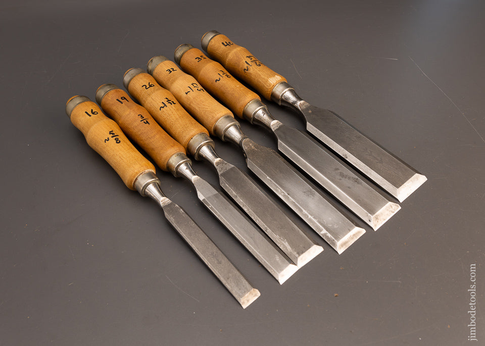 PFEIL SWISS MADE High Quality Set of 6 Tang Firmer Chisels - 116372