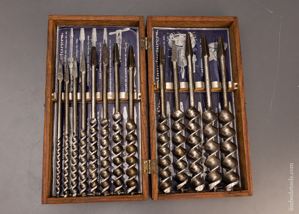 Extra Fine & Complete JAMES SWAN Auger Bit Set in Original Box - 116445
