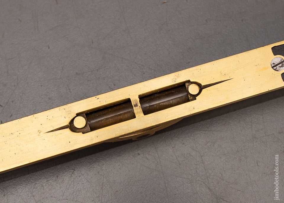 Beautiful Brass Bound Ebony Level with Sliding Vial Covers - 116461