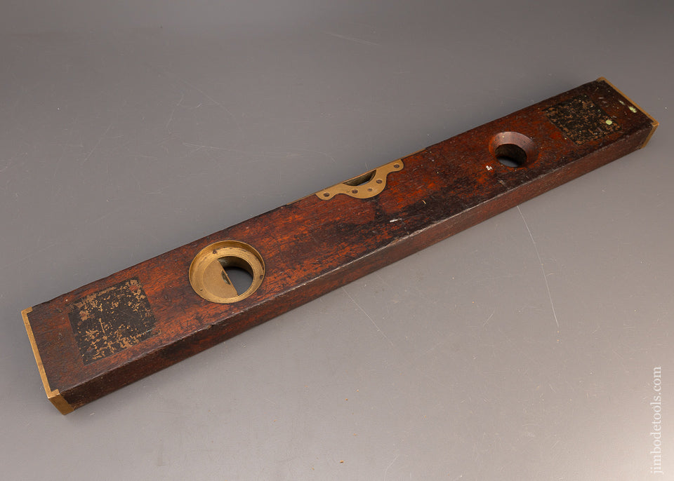 Rare L.L. DAVIS No. 13 Wooden Combination Inclinometer, Plumb & Level with Labels 24 Inch - 116555