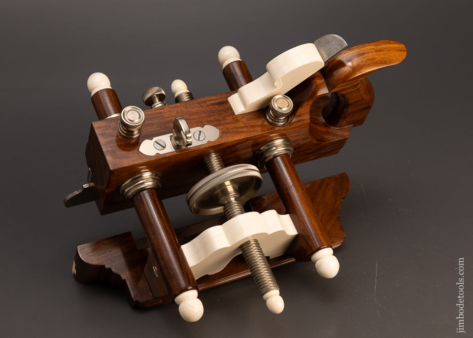Spectacular Rosewood & German Silver Center Wheel Plow Plane by JIM LEAMY - 116594 - AS OF JUNE 11