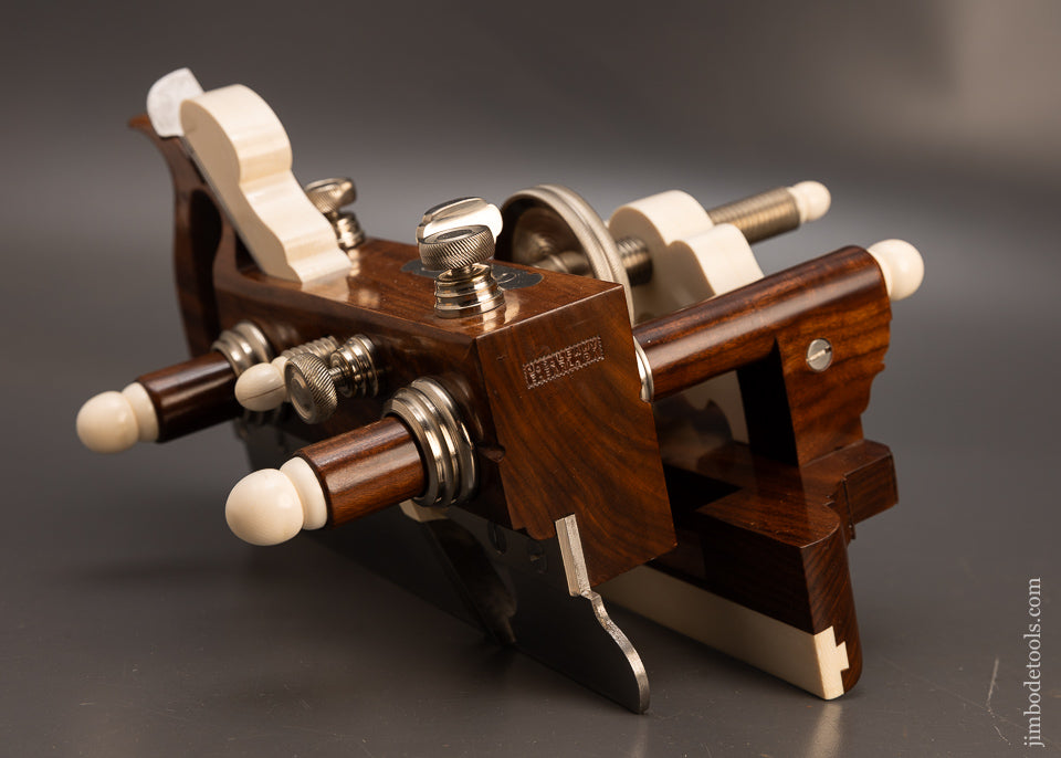 Spectacular Rosewood & German Silver Center Wheel Plow Plane by JIM LEAMY - 116594 - AS OF JUNE 11