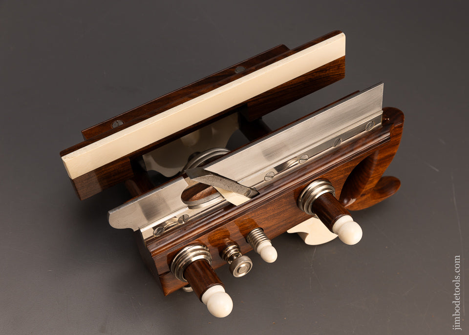 Spectacular Rosewood & German Silver Center Wheel Plow Plane by JIM LEAMY - 116594 - AS OF JUNE 11