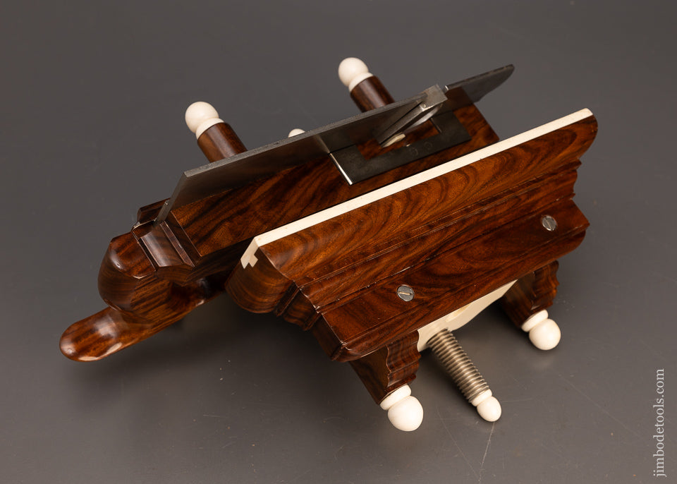 Spectacular Rosewood & German Silver Center Wheel Plow Plane by JIM LEAMY - 116594 - AS OF JUNE 11
